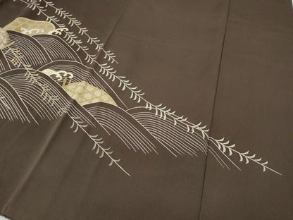 平和屋着物●訪問着　駒刺繍　水車　立波枝垂れ柳　金彩　正絹　逸品　CABE6967ut