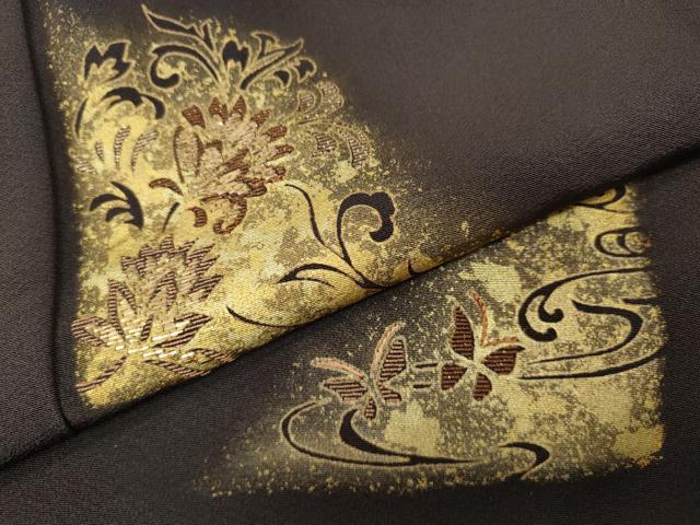 平和屋着物●訪問着　竹屋町刺繍　更紗花蝶文　金彩　やまと誂製　正絹　逸品　CABE6968ut