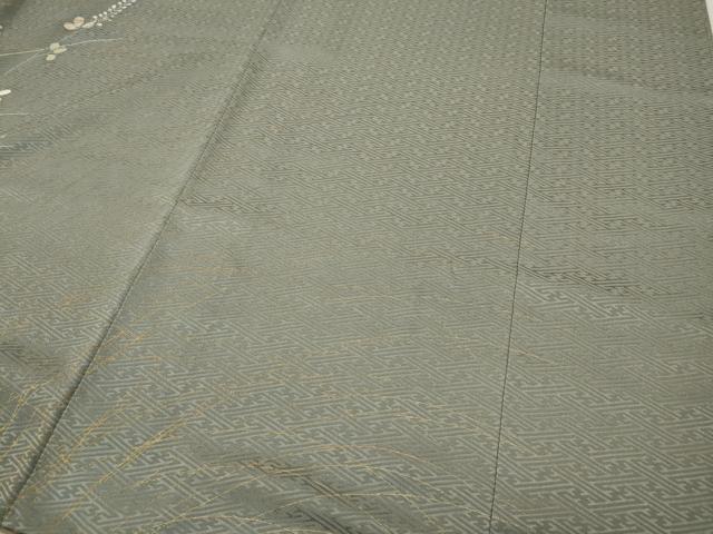 平和屋着物●訪問着　駒刺繍　草花文　金彩　正絹　逸品　CABE6970ut