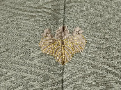 平和屋着物●訪問着　駒刺繍　草花文　金彩　正絹　逸品　CABE6970ut