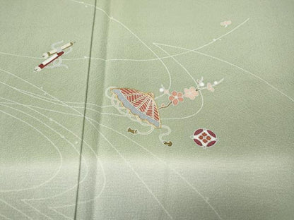 平和屋着物●訪問着　駒刺繍　宝尽くし蒔絵花文　暈し染め　正絹　逸品　CABE6976ut