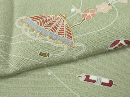 平和屋着物●訪問着　駒刺繍　宝尽くし蒔絵花文　暈し染め　正絹　逸品　CABE6976ut