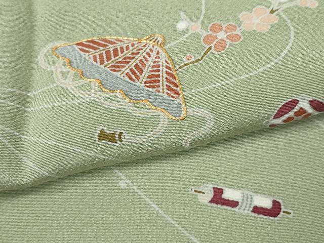 平和屋着物●訪問着　駒刺繍　宝尽くし蒔絵花文　暈し染め　正絹　逸品　CABE6976ut