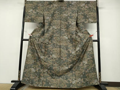 平和屋着物●本場大島紬　7マルキ　エ霞吉祥花文　正絹　逸品　CABE6982ut