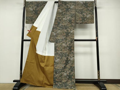 平和屋着物●本場大島紬　7マルキ　エ霞吉祥花文　正絹　逸品　CABE6982ut