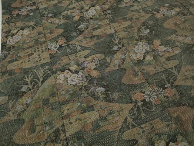 平和屋着物●本場大島紬　7マルキ　エ霞吉祥花文　正絹　逸品　CABE6982ut