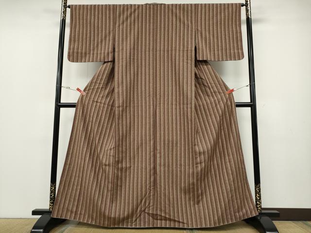平和屋着物●上質な紬　吉祥間道　正絹　逸品　CABE6983ut