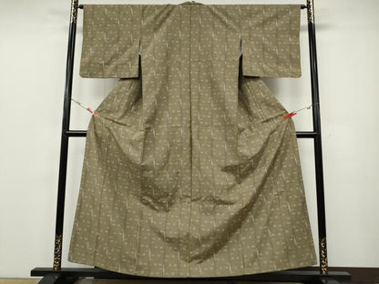 平和屋着物●上質な紬　絣文様　正絹　逸品　CABE6984ut