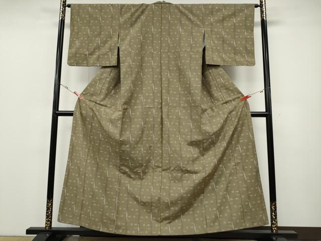 平和屋着物●上質な紬　絣文様　正絹　逸品　CABE6984ut