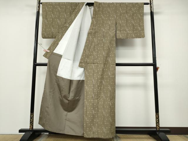 平和屋着物●上質な紬　絣文様　正絹　逸品　CABE6984ut