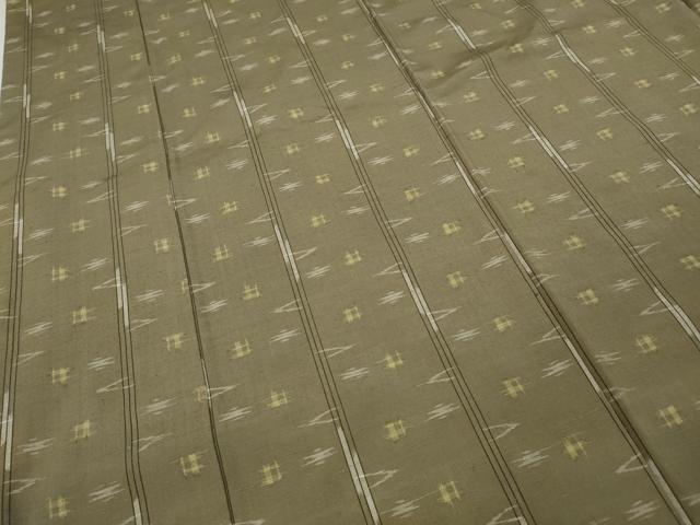 平和屋着物●上質な紬　絣文様　正絹　逸品　CABE6984ut