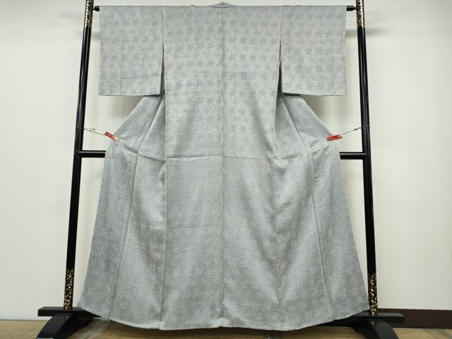 平和屋着物●名門　藤娘きぬたや・総絞り　杢目絞り　小紋　正絹　逸品　CABE6987ut