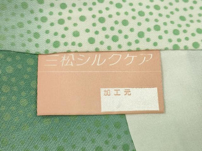 平和屋着物●無地絵羽訪問着　道長飛鶴花地紋　若竹色　正絹　逸品　CABE6995ut