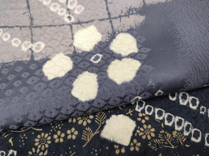 平和屋着物●訪問着　駒刺繍　絞り　飛鶴枝花文　金彩　正絹　逸品　CABE6996ut
