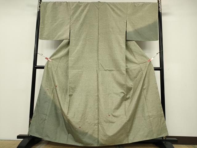 平和屋着物●訪問着　本場大島紬　総刺繍　草花丸文　金糸　正絹　逸品　未使用　CABE6997ut
