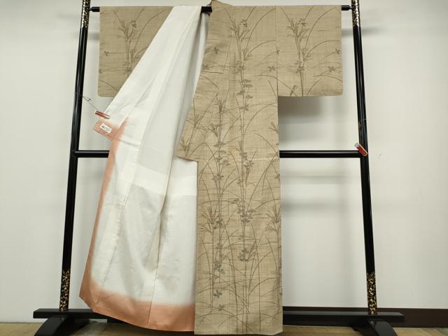 平和屋着物●訪問着　生紬　草花文　やまと誂製　正絹　逸品　未使用　CABE6999ut