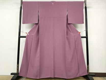 平和屋着物●上質な色無地　京紫色　正絹　逸品　CABE7001ut