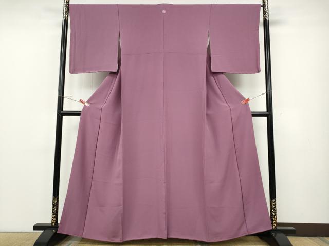 平和屋着物●上質な色無地　京紫色　正絹　逸品　CABE7001ut