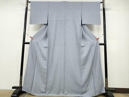 平和屋着物●上質な色無地　雲取り紗綾形地紋　淡藤色　正絹　逸品　CABE7005ut