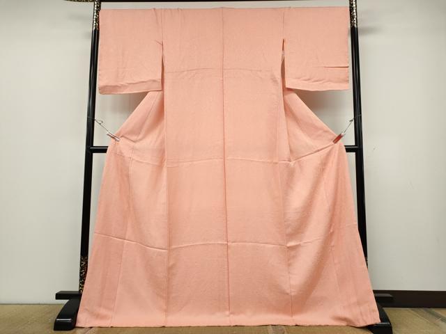 平和屋着物●上質な色無地　草花地紋　一斤染色　ロング丈　正絹　逸品　CABE7006ut 平和屋着物○上質な色無地 草花地紋 一斤染色 ロング丈 正絹 逸品