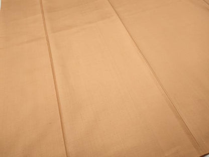 平和屋着物●結城紬　色無地　杏色　正絹　逸品　CABE7008ut