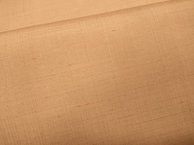 平和屋着物○結城紬 色無地 杏色 正絹 逸品 CABE7008ut