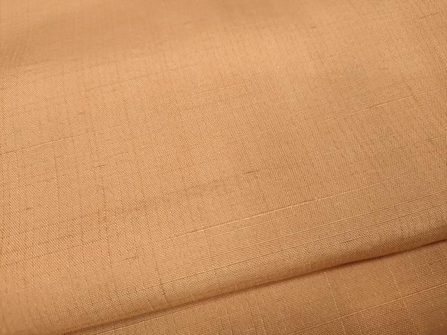 平和屋着物●結城紬　色無地　杏色　正絹　逸品　CABE7008ut