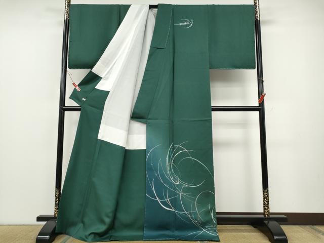 平和屋着物●訪問着　吉祥草花文　暈し染め　金銀彩　さが美扱い　ロング丈　正絹　逸品　未使用　CABE7009ut
