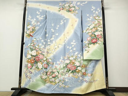 平和屋着物●豪華振袖　花筏　暈し染め　正絹　逸品　CABE7013ut