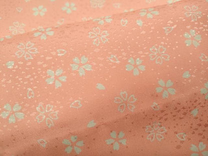 平和屋着物●長襦袢　無双仕立て　舞桜文　半衿刺繍　洗える着物　CABE7021ut