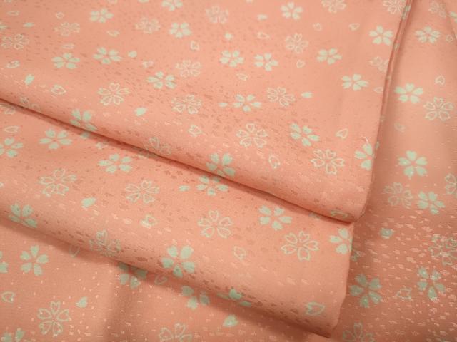 平和屋着物●長襦袢　無双仕立て　舞桜文　半衿刺繍　洗える着物　CABE7021ut