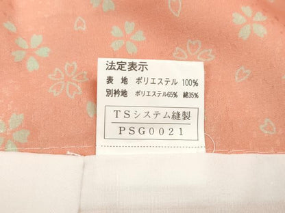 平和屋着物●長襦袢　無双仕立て　舞桜文　半衿刺繍　洗える着物　CABE7021ut