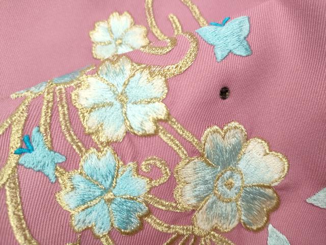 平和屋着物●女性　行灯袴　総刺繍　ラインストーン　舞蝶花文　金糸　洗える着物　CABE7022ut