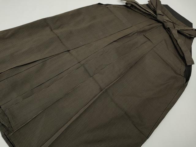 平和屋着物●男性　馬乗り袴　縞　正絹　逸品　CABE7032ut