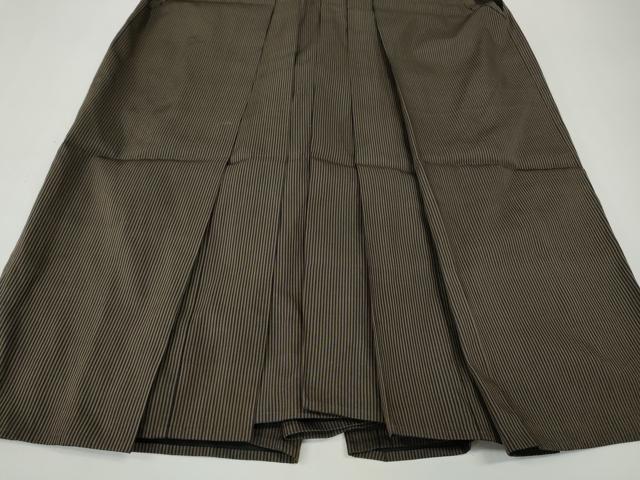 平和屋着物●男性　馬乗り袴　縞　正絹　逸品　CABE7032ut