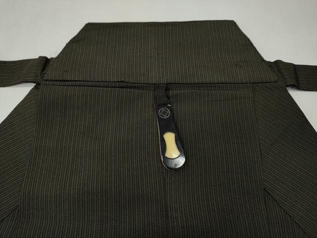平和屋着物●男性　馬乗り袴　縞　正絹　逸品　CABE7033ut