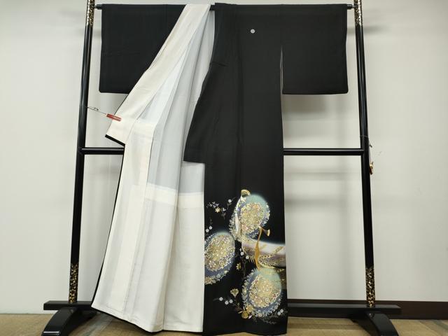 平和屋着物●豪華黒留袖　作家物　更紗圓舞　暈し染め　金彩　正絹　逸品　CABE7040ut