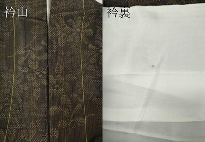 平和屋着物●上質な紬　風景草花文　正絹　逸品　CABE7043ut