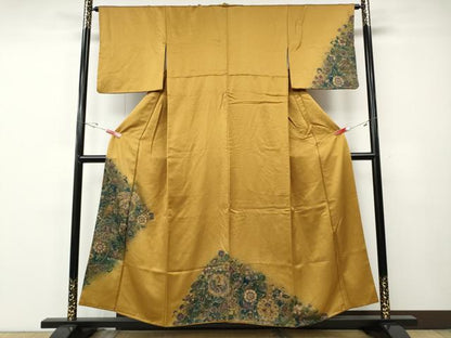 平和屋着物●訪問着　鳳凰鴛鴦花唐草文　暈し染め　金彩　正絹　逸品　CABE7046ut