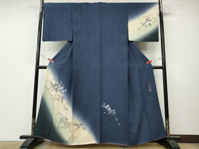 平和屋着物●京の匠日展作家　丹下雄介　訪問着　桜　枝木の実　暈し染め　金彩　正絹　逸品　CABE7049ut