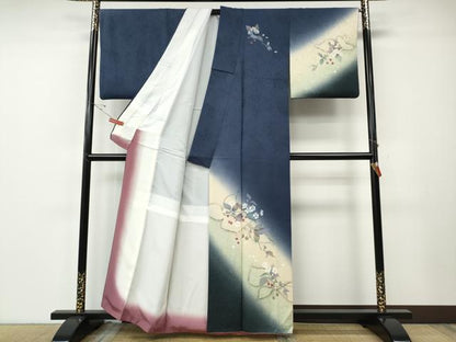 平和屋着物●京の匠日展作家　丹下雄介　訪問着　桜　枝木の実　暈し染め　金彩　正絹　逸品　CABE7049ut