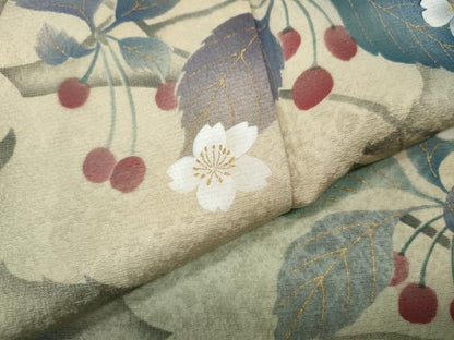 平和屋着物●京の匠日展作家　丹下雄介　訪問着　桜　枝木の実　暈し染め　金彩　正絹　逸品　CABE7049ut