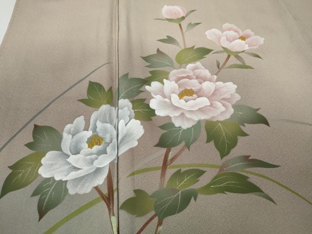 平和屋着物●訪問着　作家物　手描き　枝花文　暈し染め　正絹　逸品　未使用　CABE7050ut