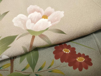 平和屋着物●訪問着　作家物　手描き　枝花文　暈し染め　正絹　逸品　未使用　CABE7050ut