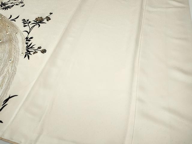 平和屋着物●訪問着　孔雀花文　草花シルエット　金彩　正絹　逸品　CABE7051ut