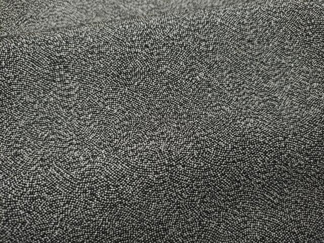 平和屋着物●江戸小紋　作家物　草木染　鮫小紋柄　黒地　鬼しぼ縮緬　正絹　逸品　CABE7053ut