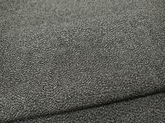 平和屋着物●江戸小紋　作家物　草木染　鮫小紋柄　黒地　鬼しぼ縮緬　正絹　逸品　CABE7053ut