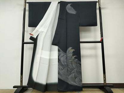 平和屋着物●訪問着　立波文　金彩　鈴乃屋扱い　正絹　逸品　未使用　CABE7056ut