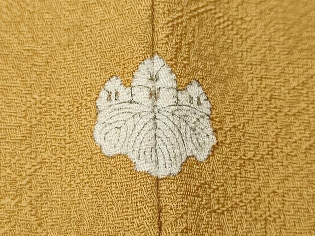 平和屋着物●上質な色無地　舞花地紋　玉蜀黍色　ロング丈　正絹　逸品　CABE7059ut
