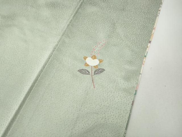 平和屋着物●訪問着　駒刺繍　破れ色紙花蝶文　暈し染め　金彩　正絹　逸品　CABE7064ut